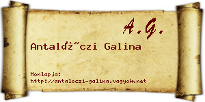 Antalóczi Galina névjegykártya